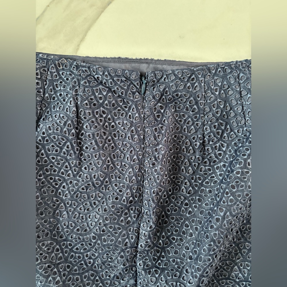 Jones New York Dark Blue Patterned Pencil Skirt - Picture 6 of 8
